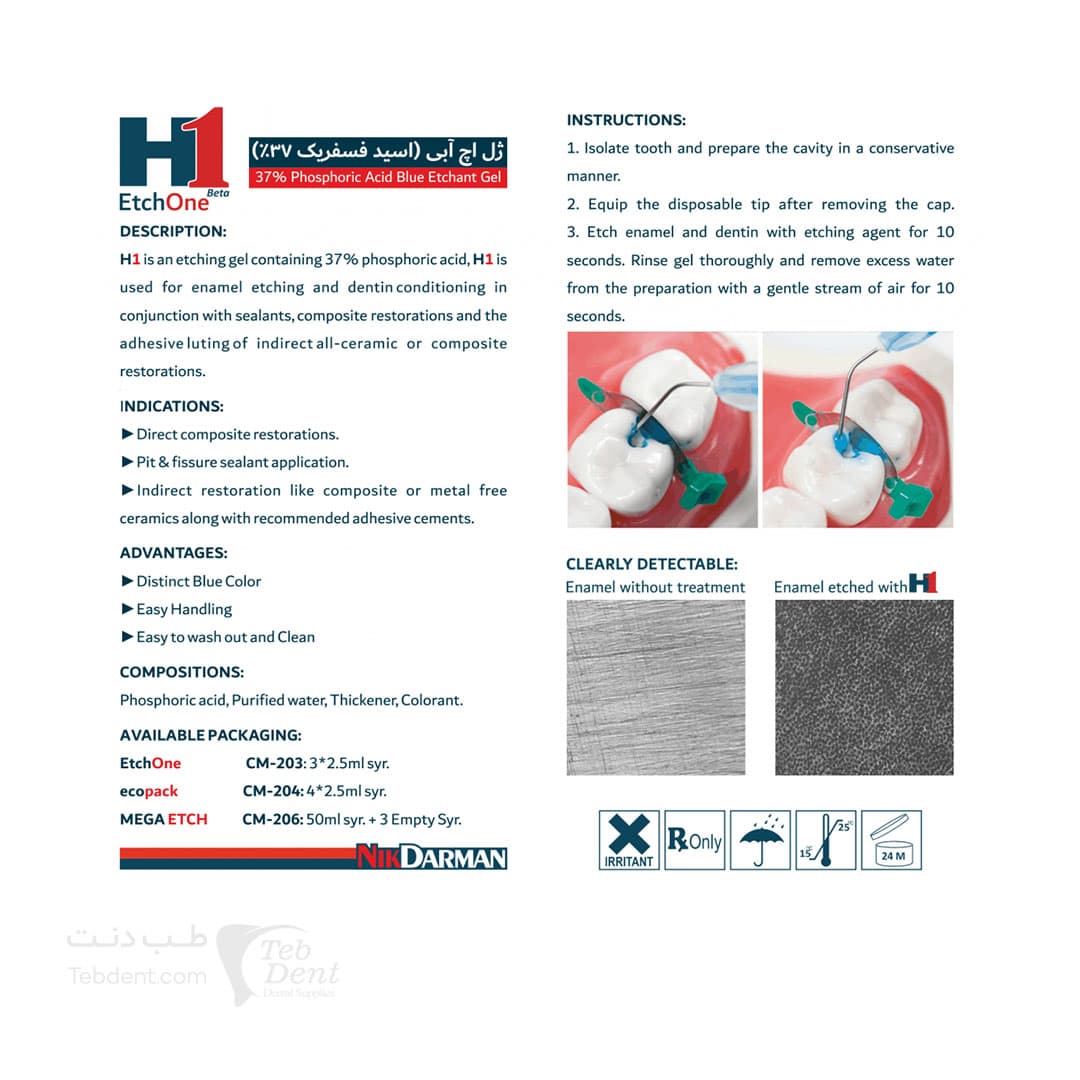کیت ژل اسید اچ 37 درصد/ H1 Etchant Gel Kit — تصویر ۶