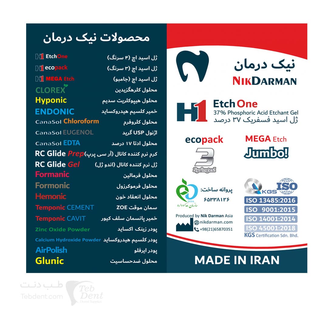 کیت ژل اسید اچ 37 درصد/ H1 Etchant Gel Kit — تصویر ۲
