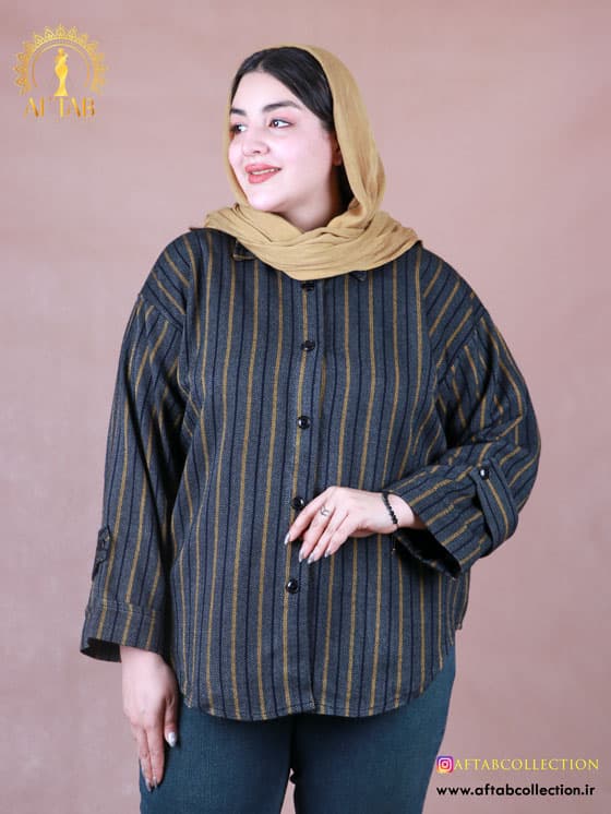شومیز شکت راه راه سایزبزرگ 7268 — تصویر ۹