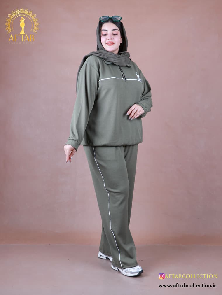 ست پولوشرت نیم زیپ سایزبزرگ 7252 — تصویر ۷