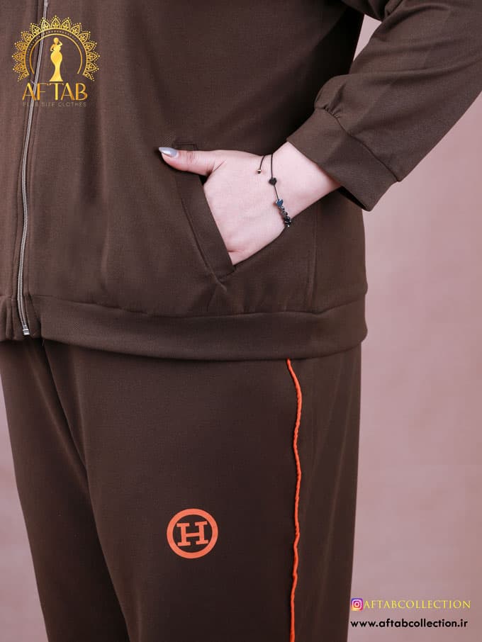 ست سوییشرت شلوار کجراه هرمس سایزبزرگ 7253 — تصویر ۴