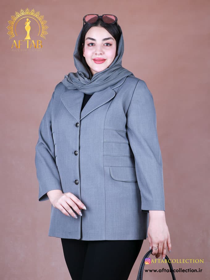 کت بزیاق بغل مغزی ساده سایزبزرگ 7241 — تصویر ۳