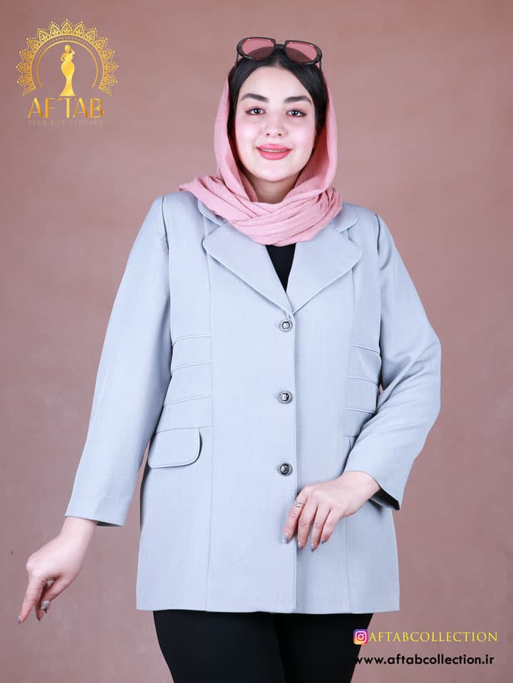 کت بزیاق بغل مغزی ساده سایزبزرگ 7241 — تصویر ۶