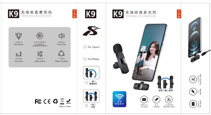 میکروفون یقه ای K9 Dual Lightening — تصویر ۲