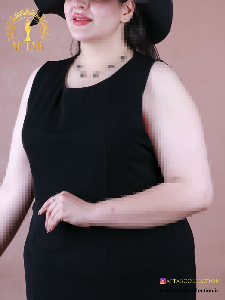 سارافون مجلسی کرپ مرویجت سایزبزرگ 7162 — تصویر ۹