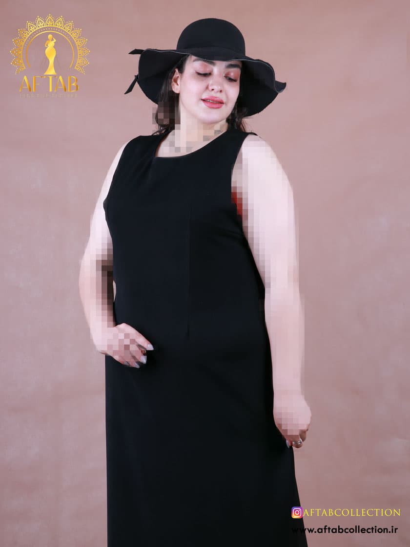سارافون مجلسی کرپ مرویجت سایزبزرگ 7162 — تصویر ۲