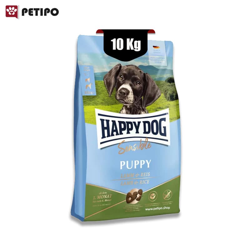 غذای خشک توله سگ با معده حساس طعم بره و برنج هپی داگ (Happy Dog Sensible Puppy – Lamb & Rice) وزن 10 کیلوگرم