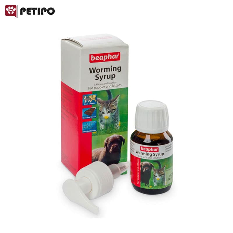شربت ضد انگل بچه گربه و توله سگ با طعم شکلات بیفار (Beaphar Worming Syrup) حجم 45 میلی لیتر — تصویر ۳
