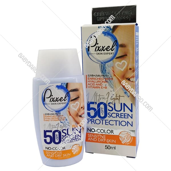 کرم ضد آفتاب بی رنگ SPF50 پیکسل پوست خشک — تصویر ۴