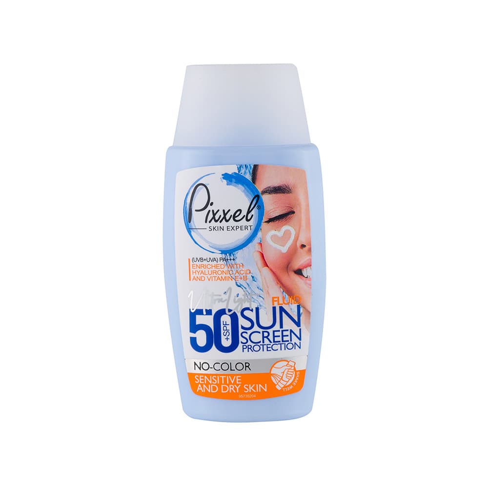 کرم ضد آفتاب بی رنگ SPF50 پیکسل پوست خشک