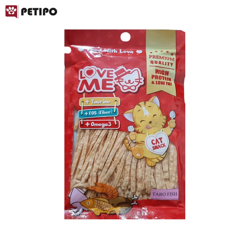 تشویقی گربه رشته ای تارو فیش نارنجی لاومی (Love Me Taro Fish Orange Treats For Cats) وزن 35 گرم — تصویر ۲