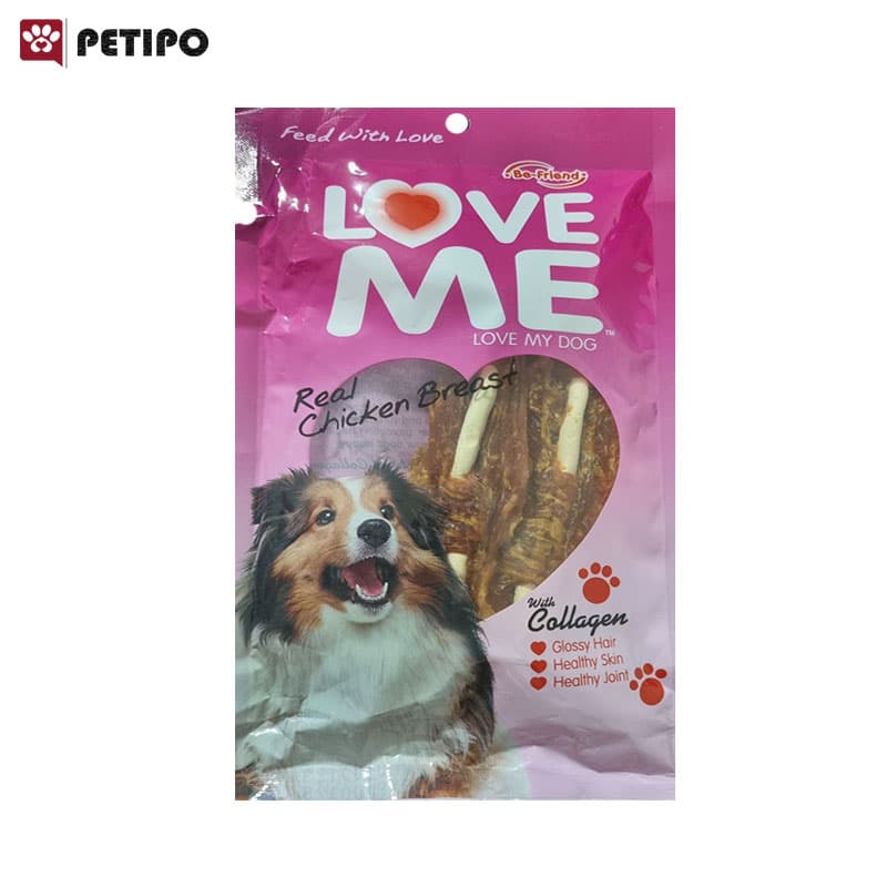 تشویقی سگ اسنک طعم شیر و مرغ لاومی (Love Me Milk and Chicken Flavored Treats For Dogs) وزن 60 گرم