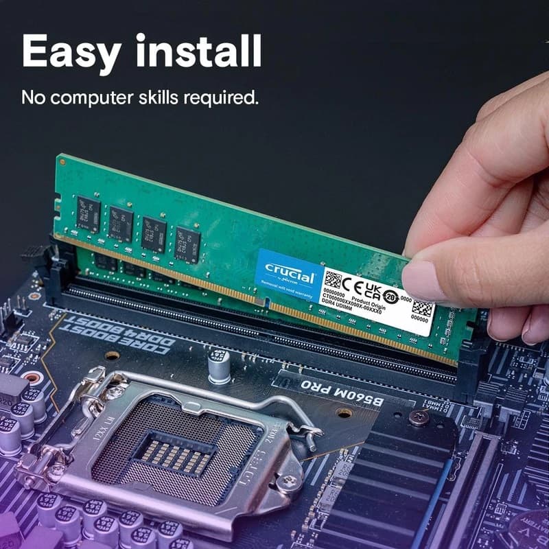 رم دسکتاپ کروشیال DDR4 تک کاناله 8 گیگابایت 3200 مگاهرتز — تصویر ۶