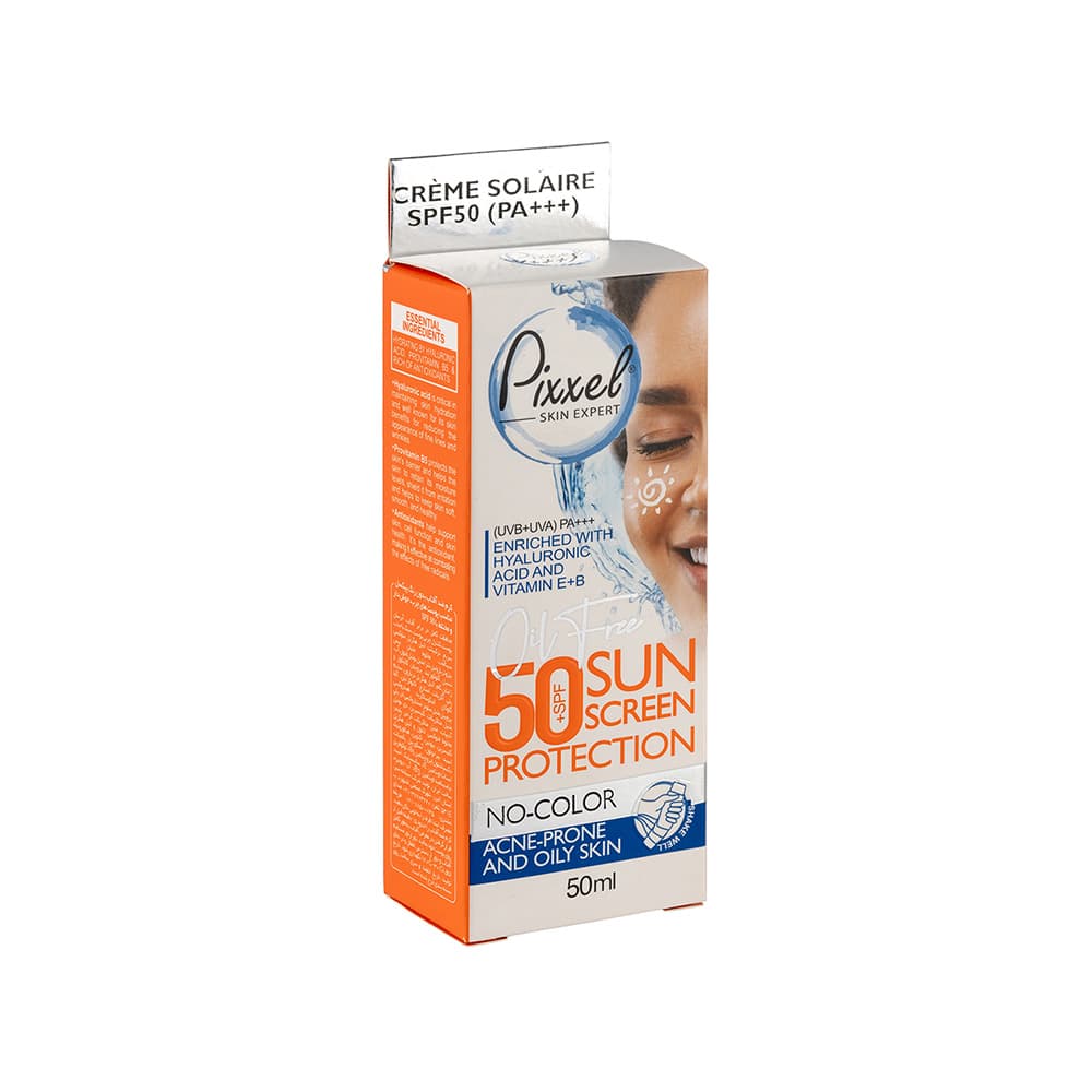 کرم ضد آفتاب بی رنگ SPF50 پیکسل پوست چرب و جوش دار — تصویر ۱۰