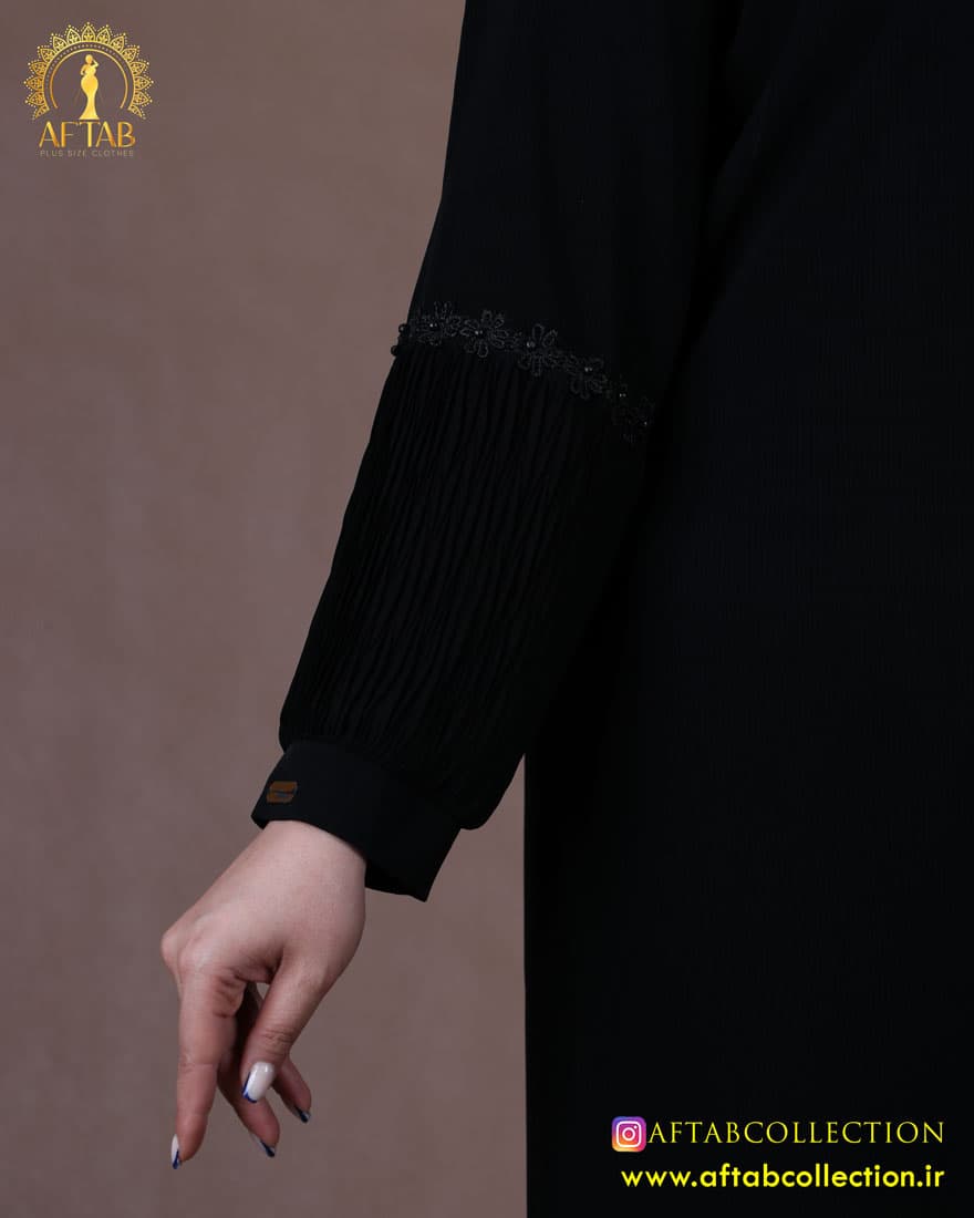 مانتو کریشه آستین گل سایزبزرگ 7092 — تصویر ۹