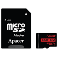 کارت حافظه microSDXC اپیسر مدل AP32G استاندارد HS-I U3 V30 A2 سرعت 100MBps ظرفیت 32 گیگابایت همراه با آداپتور SD
