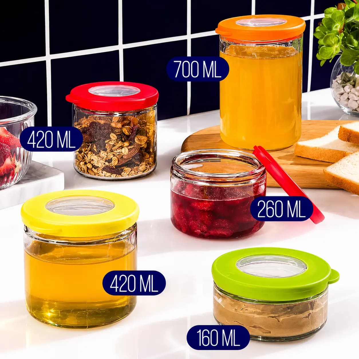 بانکه شیشه ای 260 میلی لیتر لیمون 2498 — تصویر ۶