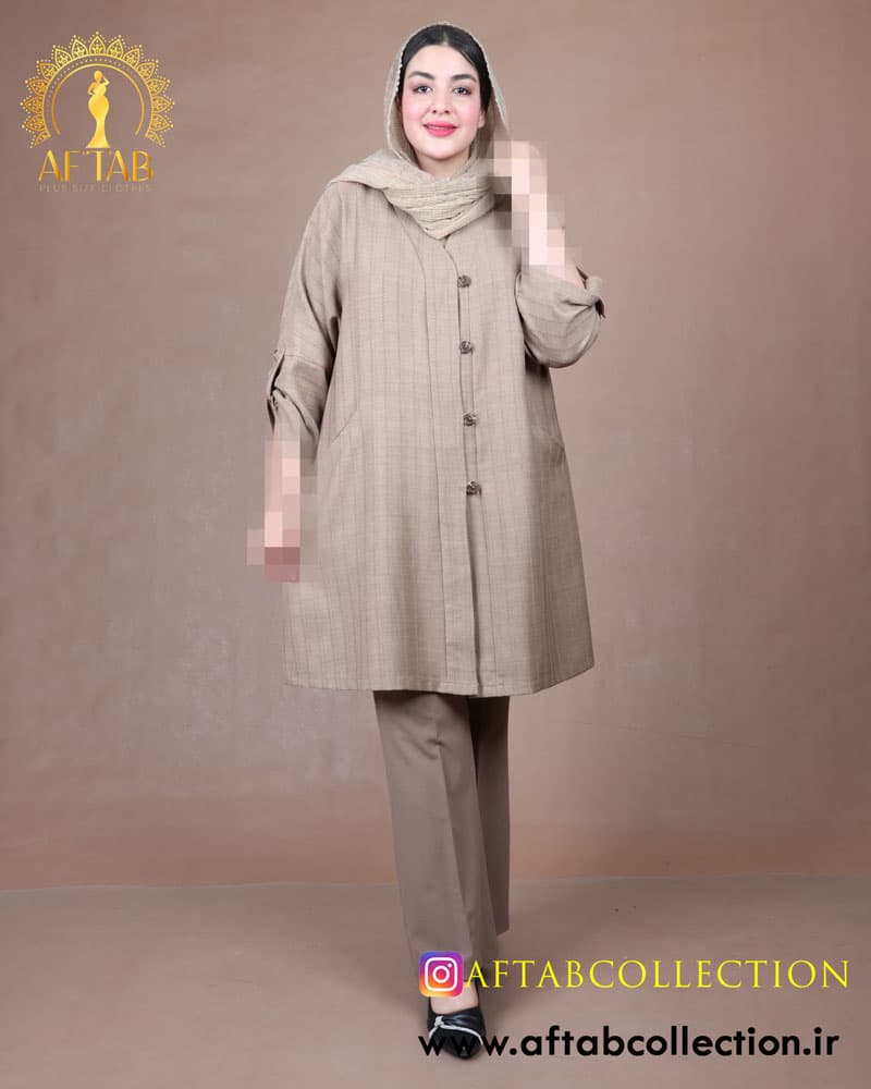 مانتو چهاردکمه لوئیز سایزبزرگ 7018 — تصویر ۱۲