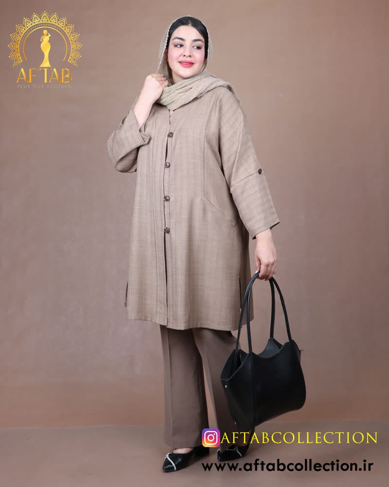 مانتو چهاردکمه لوئیز سایزبزرگ 7018 — تصویر ۹