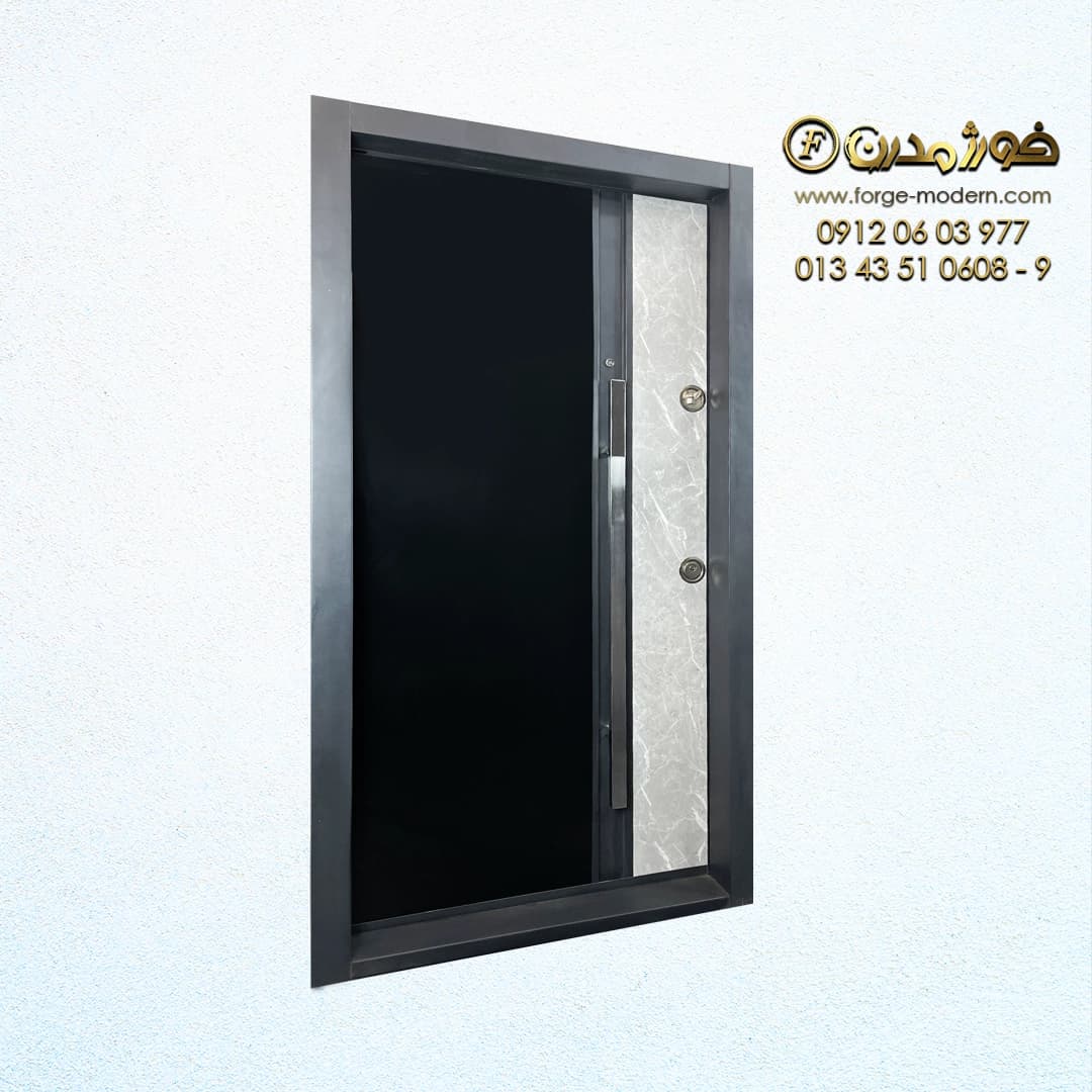 درب ضد سرقت طرح سنگ و شیشه کد AR 2007 — تصویر ۴