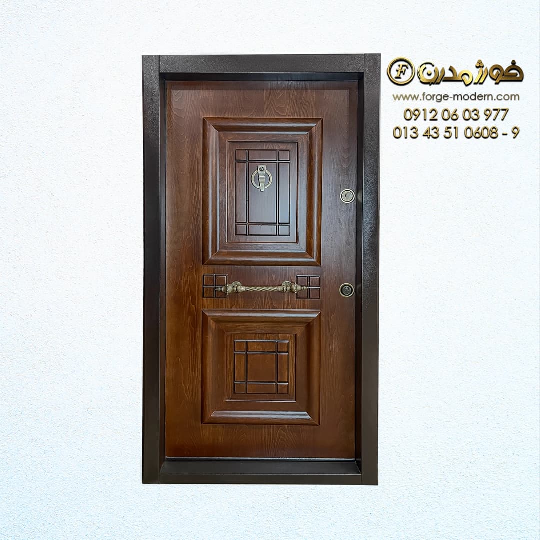 درب ضد سرقت طرح آبنوس روکش راش چپ کد AZ 2008