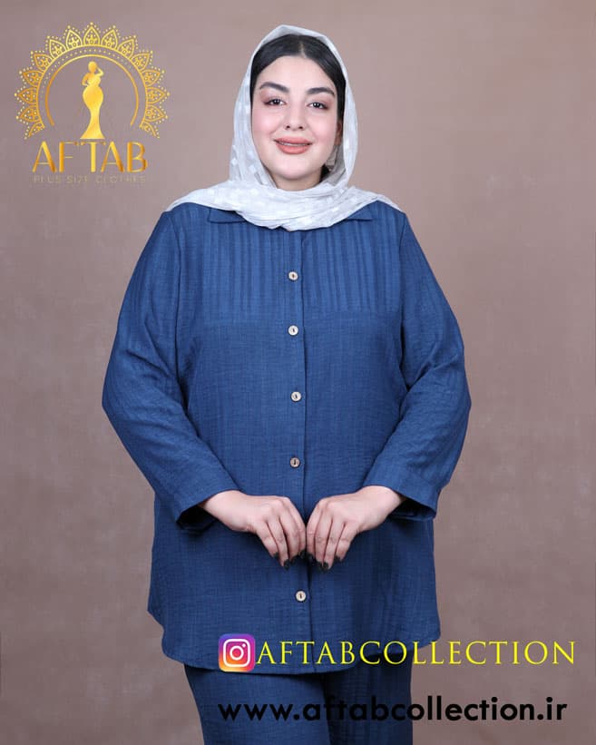 ست مانتو و شلوار سوفیا ژاکارد سایزبزرگ 6945 — تصویر ۱۱