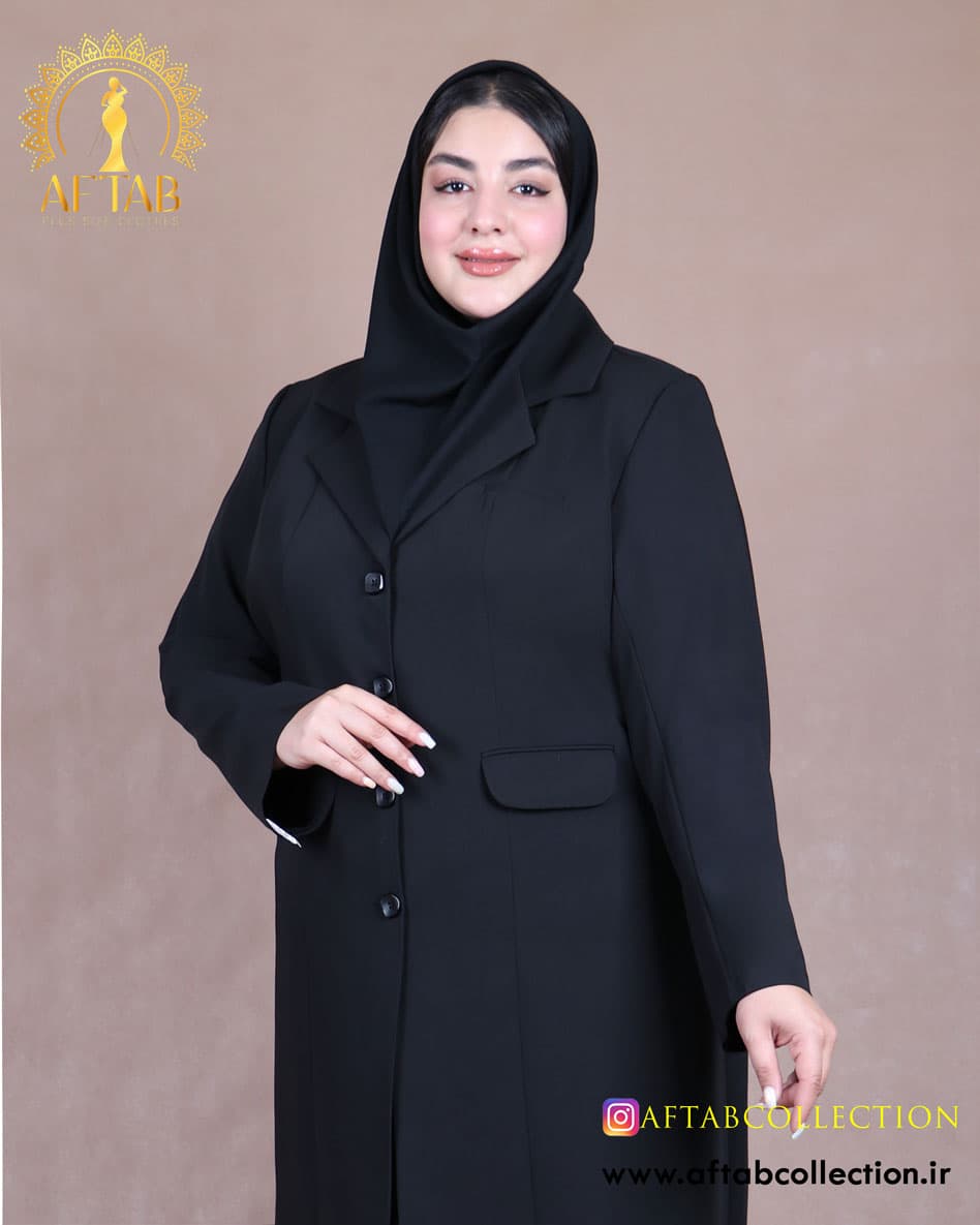 مانتو و شلوار اداری فیونا سه جیب سایزبزرگ 6913 — تصویر ۱۱