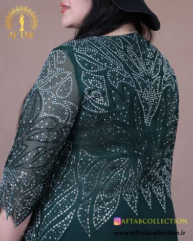 پیراهن مجلسی تمام سنگی سایزبزرگ 6900 — تصویر ۷