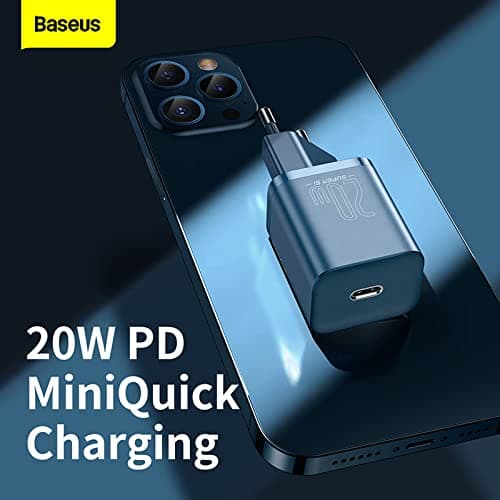 شارژر دیواری بیسوس به همراه کابل تبدیل لایتنینگ مدل Baseus Super Si 20W + Cable type c to Iphone — تصویر ۳