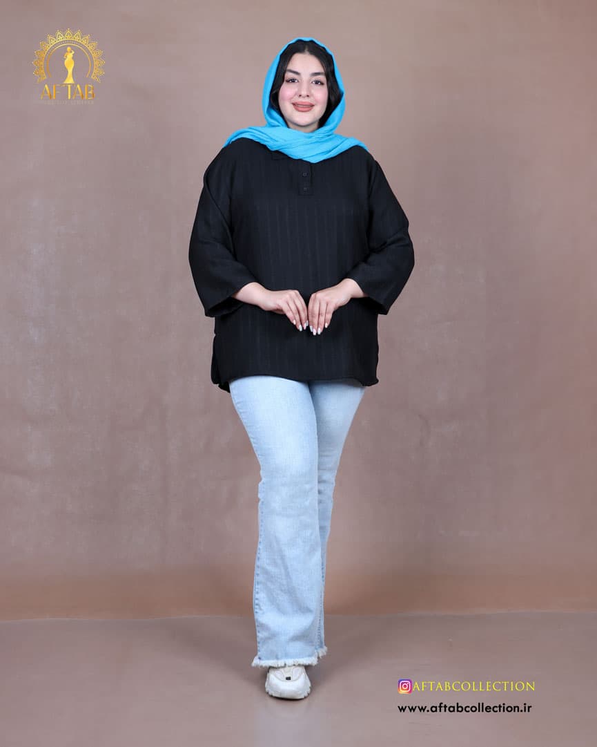 مانتو سه دکمه لوئیز سایزبزرگ 6864 — تصویر ۱۲
