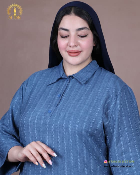 مانتو سه دکمه لوئیز سایزبزرگ 6864 — تصویر ۱۱