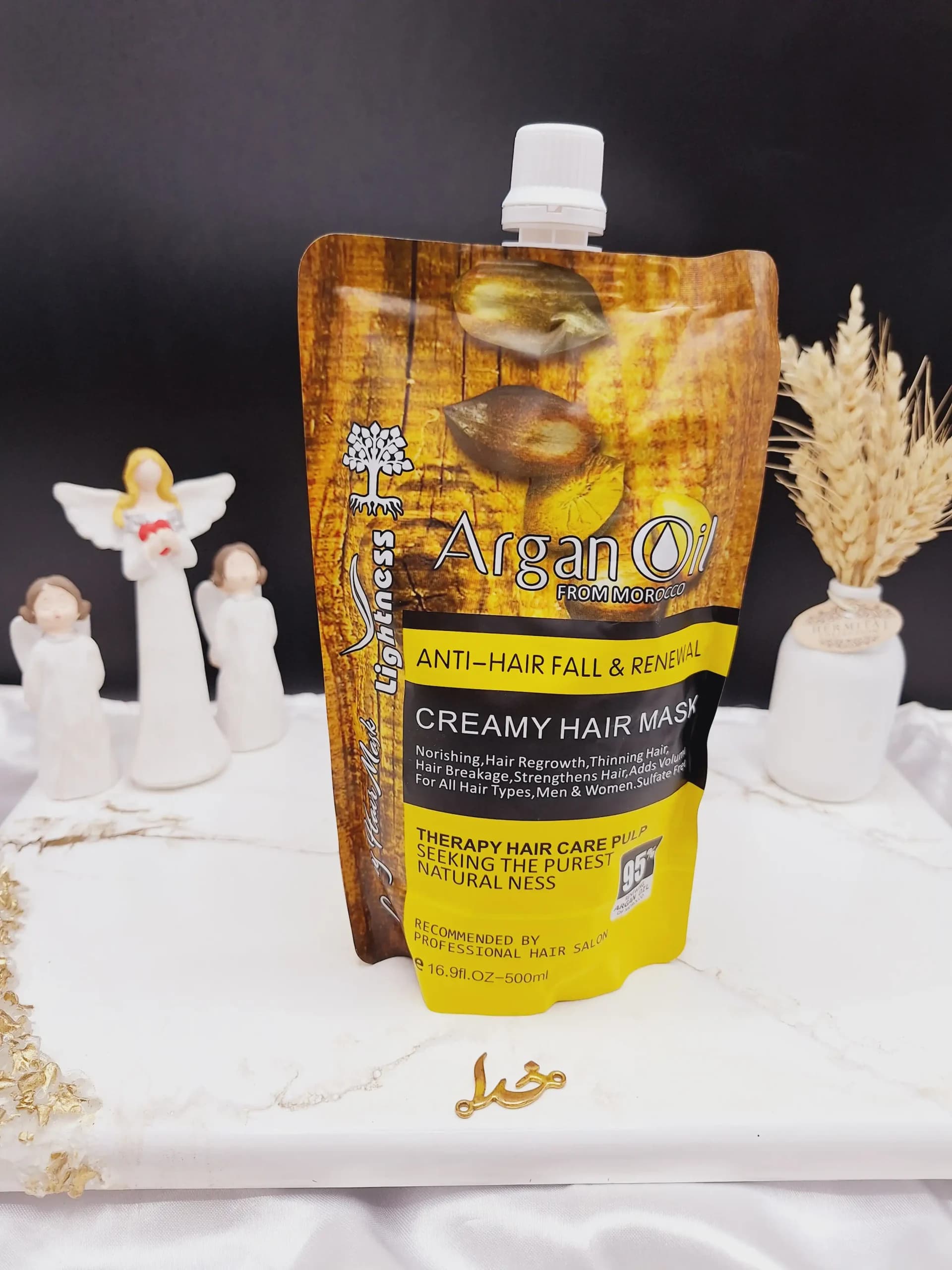 ماسک مو ساندیسی آرگان تغذیه کننده مراکشی ساخت اسلواکی لایتنس 500 میل 95% ARGAN OIL کد 6561 اصلی و اورجینال — تصویر ۱۰