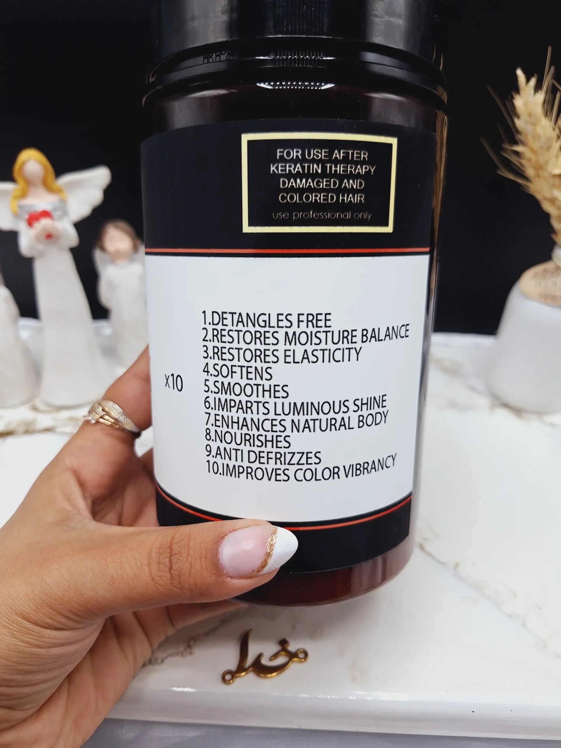 ماسک موی معجزه آسا آرگان+پروتئین وزن 1000ml برند لیز LIZZE ساخت برزیل کد 4614 — تصویر ۵