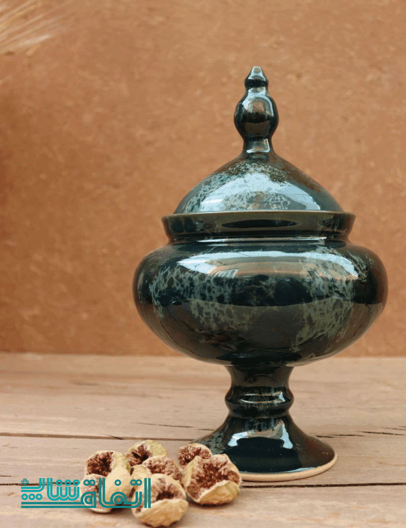 شکلات خوری ساده پایه دار متوسط سفالی — تصویر ۲
