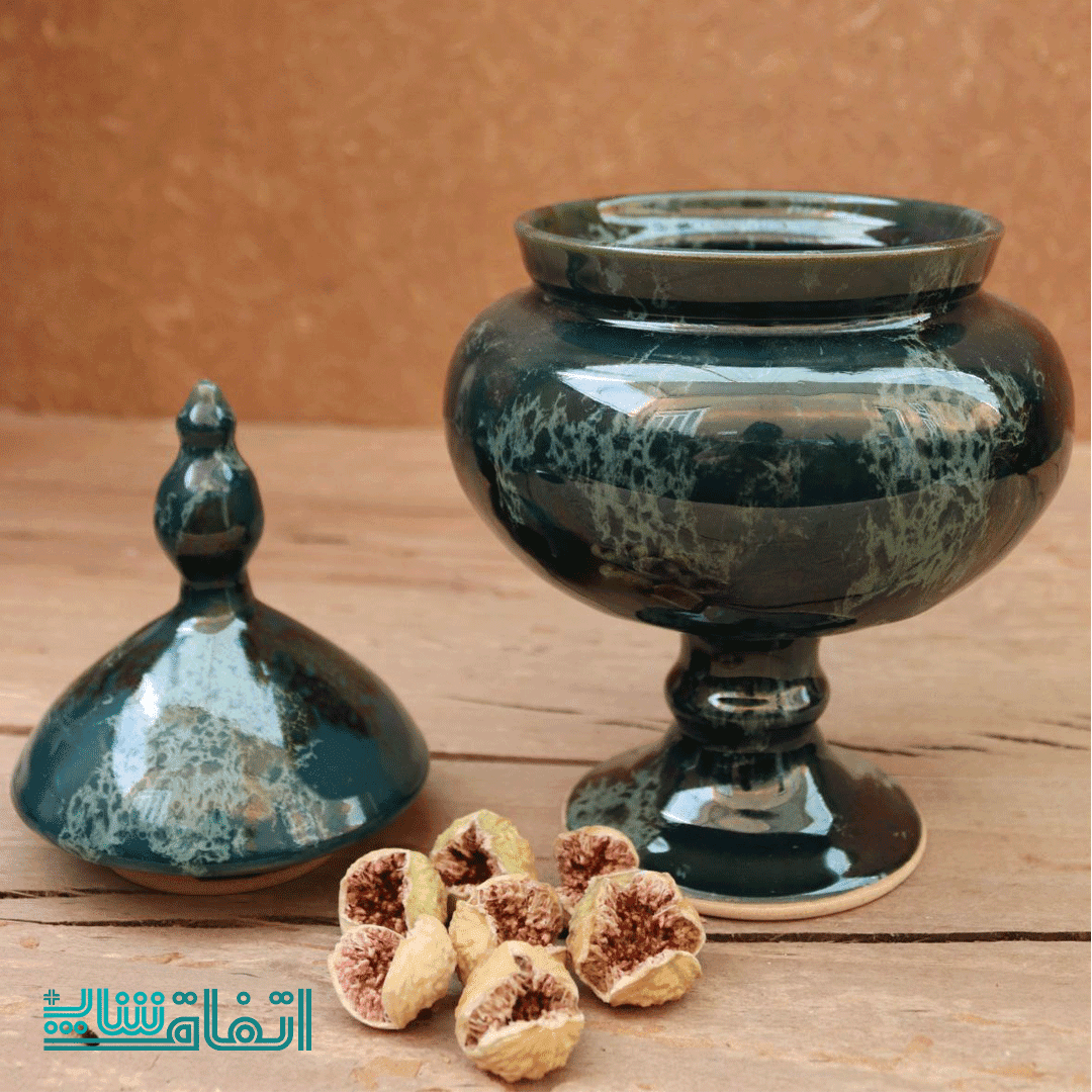 شکلات خوری ساده پایه دار متوسط سفالی — تصویر ۳