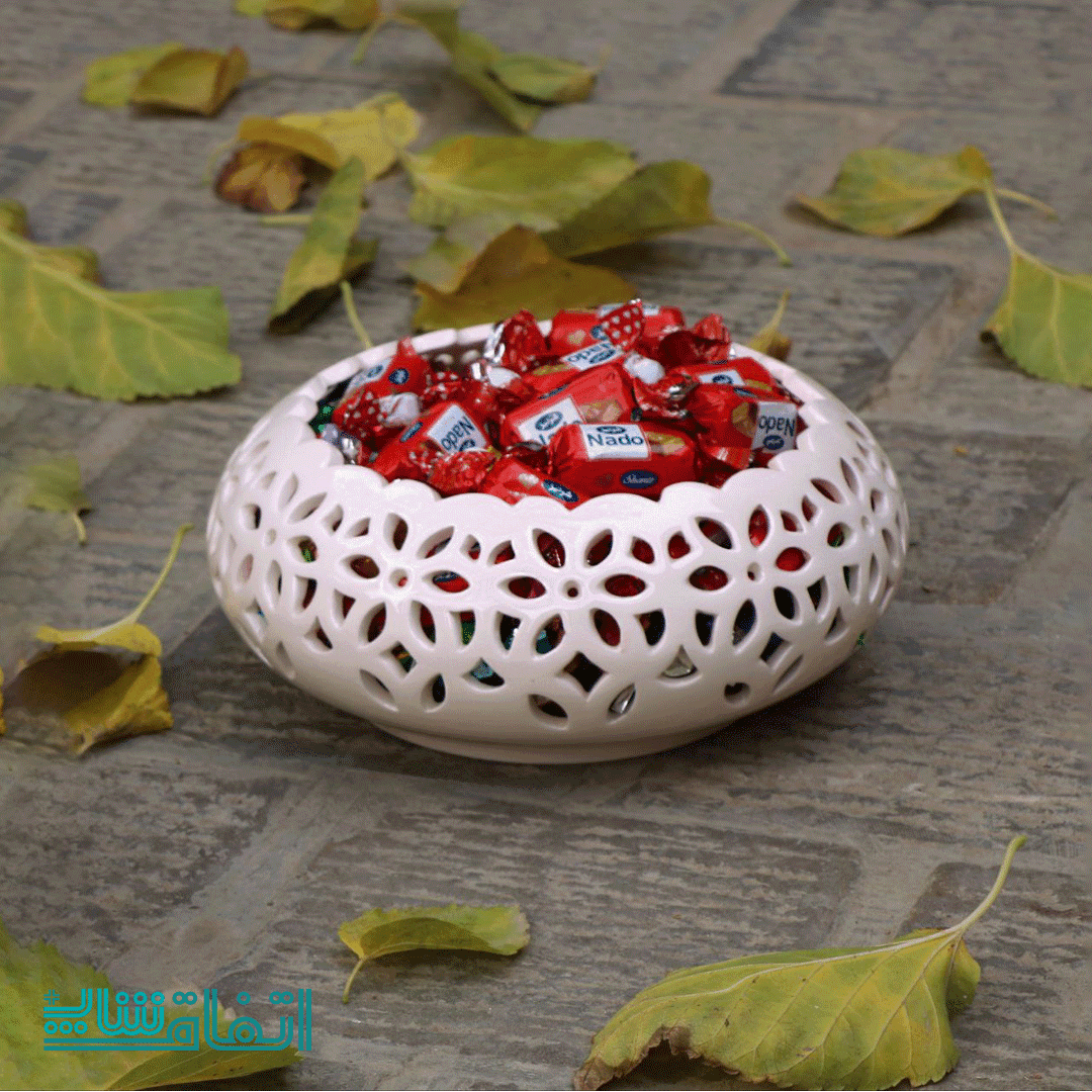شکلات خوری سفید تمام مشبک طرح گل — تصویر ۶