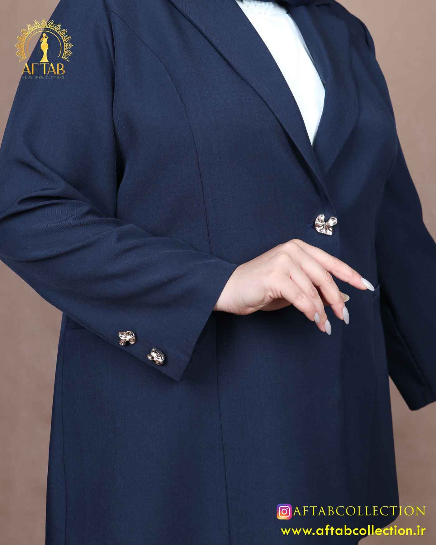 کت و شلوار یقه انگلیسی بزیاق سایزبزرگ 6659 — تصویر ۱۲