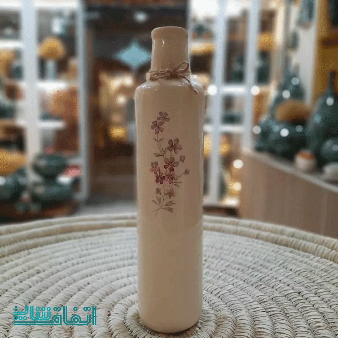 گلدان لوله بلند سرامیکی گل صورتی