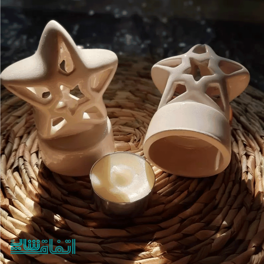 جاشمعی ستاره ای سرامیکی سفید — تصویر ۳
