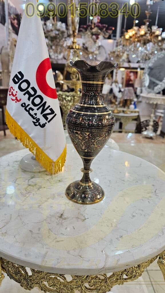 گلدان سه تکه برنز قلمزني 24 — تصویر ۲