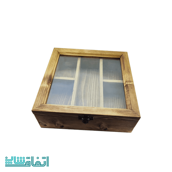 جعبه تی بگ چوبی 5 خانه درب شیشه ای — تصویر ۱۰