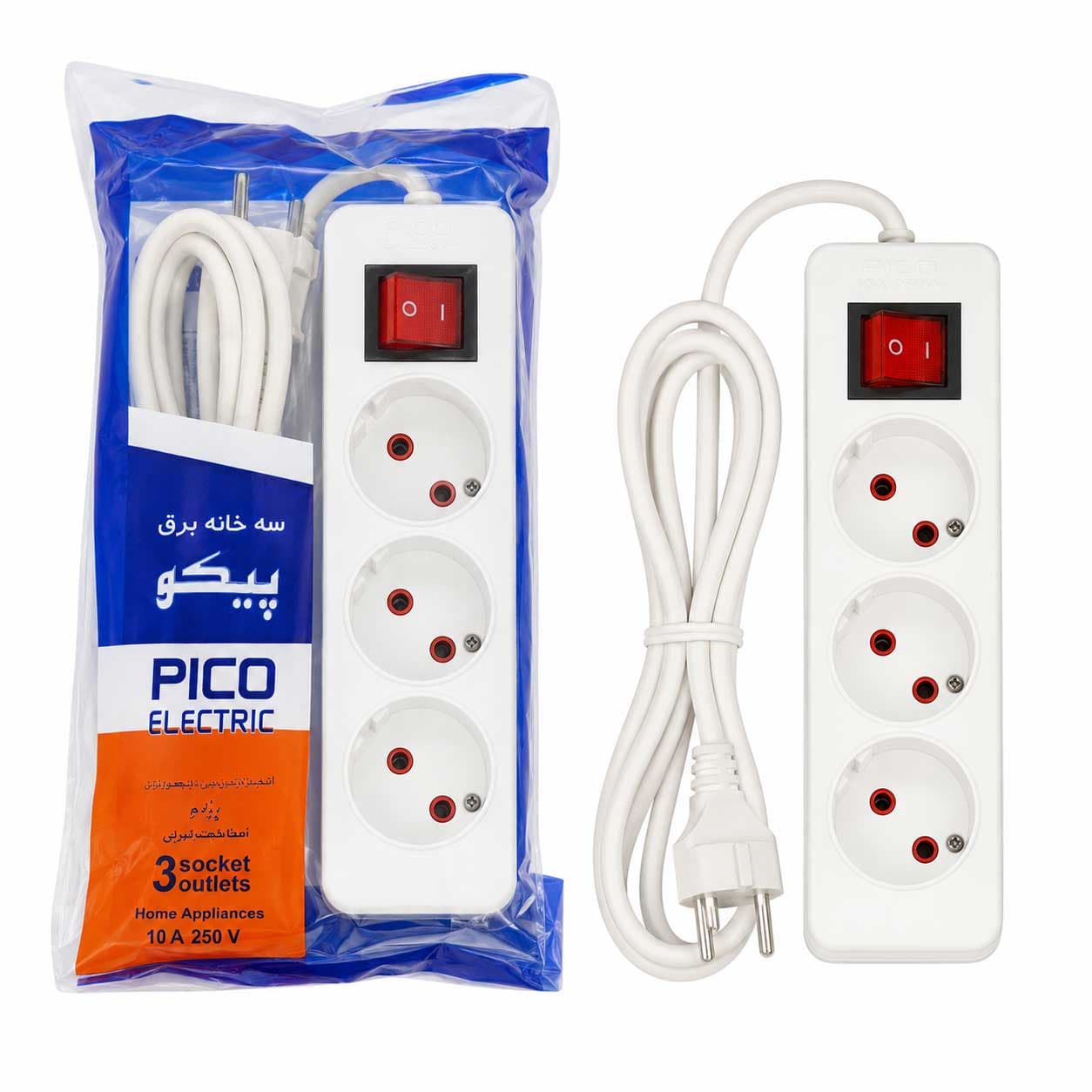 رابط برق 3 خانه کابل 1.7 متری پیکو الکتریک Pico — تصویر ۲