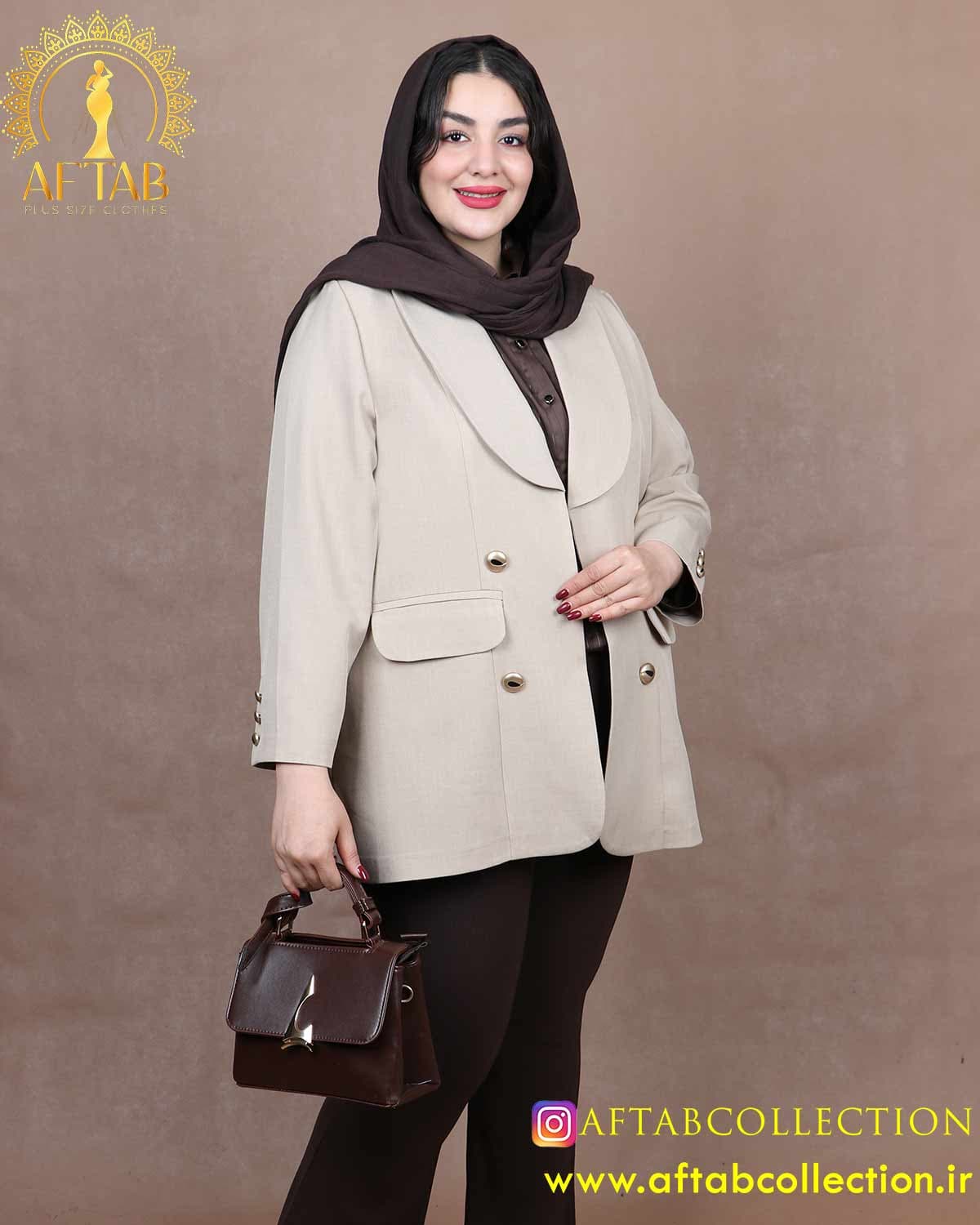 کت بزیاق یقه بلیزر سایزبزرگ 6597 — تصویر ۱۰