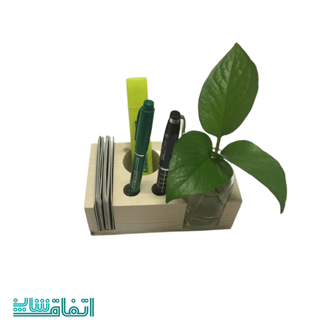 جاقلمی چوبی کد 114 همراه با گلدان شیشه ای — تصویر ۳