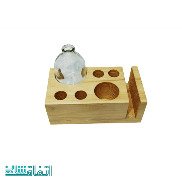 جاقلمی چوبی کد 114 همراه با گلدان شیشه ای