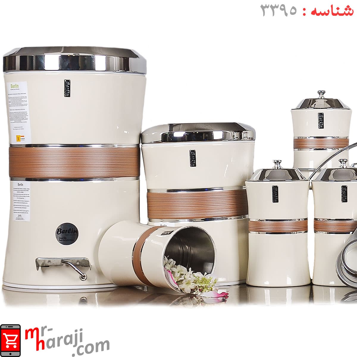 سرویس آشپزخانه استیل کمرباریک برلین (کرم با در کروم) — تصویر ۸
