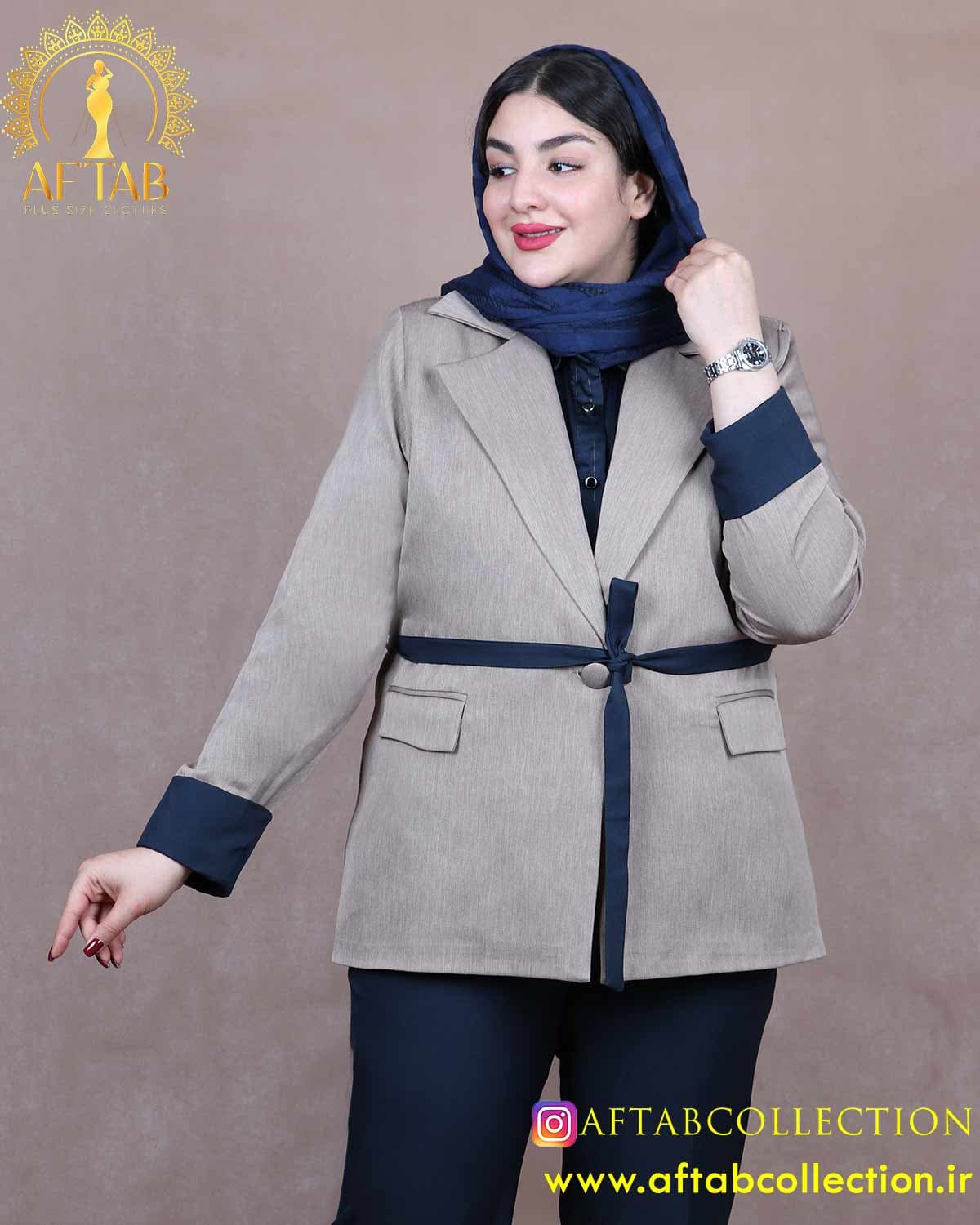 کت و شلوار ترکیبی بزیاق سایزبزرگ 6456 — تصویر ۶