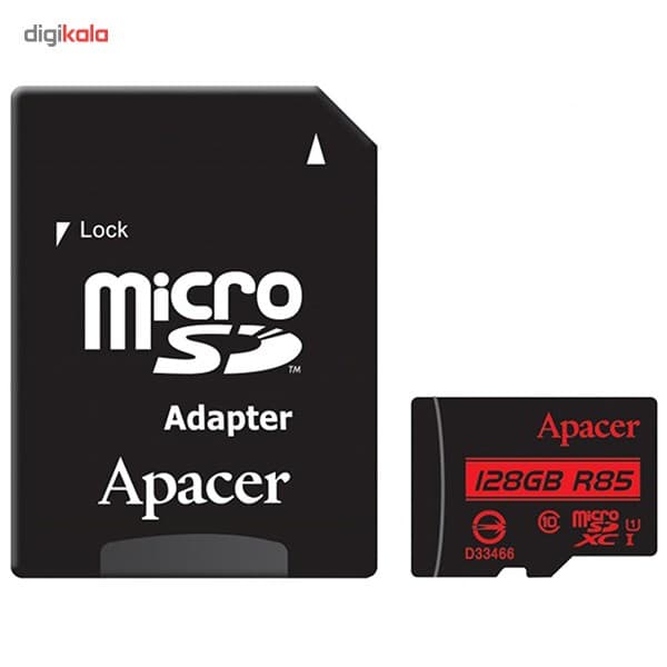 کارت حافظه microSDXC اپیسر کلاس 10 استاندارد UHS-I U1 سرعت 85MBps همراه با آداپتور SD ظرفیت 128 گیگابایت — تصویر ۲
