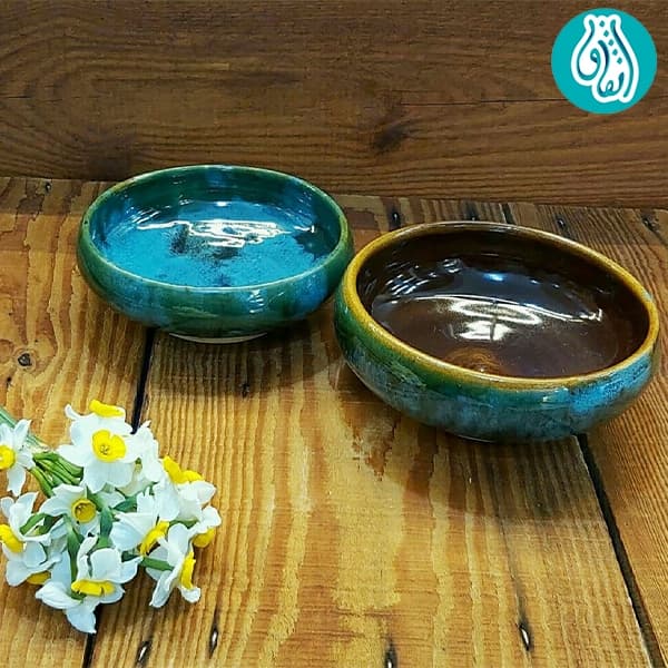 کاسه سالاد و سوپ خوری سفال لعاب قهوه ای — تصویر ۲