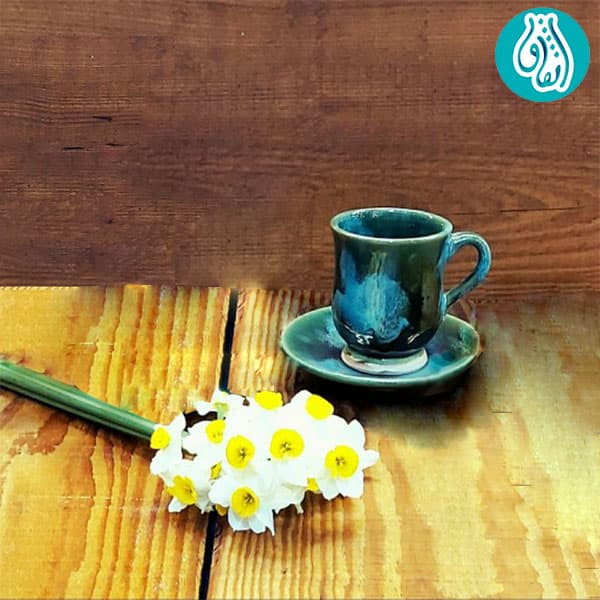 فنجان و نعلبکی سفال طرح احمدی